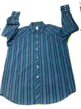 VTG Patagonia Rhythm Highball Snap Shirt Mens Western Shirt  L Long Sleeve